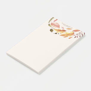 Bloco De Notas outono, sinto-me elegante monograma floral