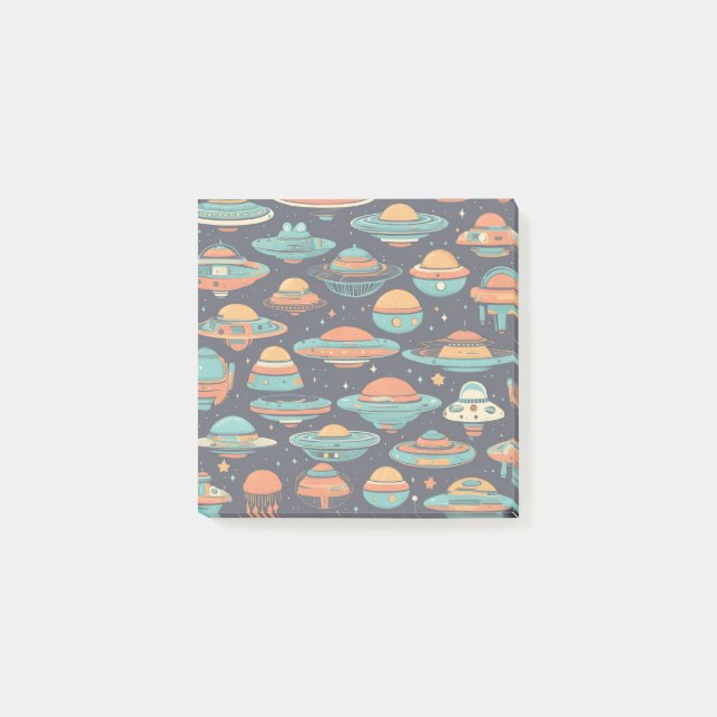 Bloco De Notas OVNI Vintage art (Frente)