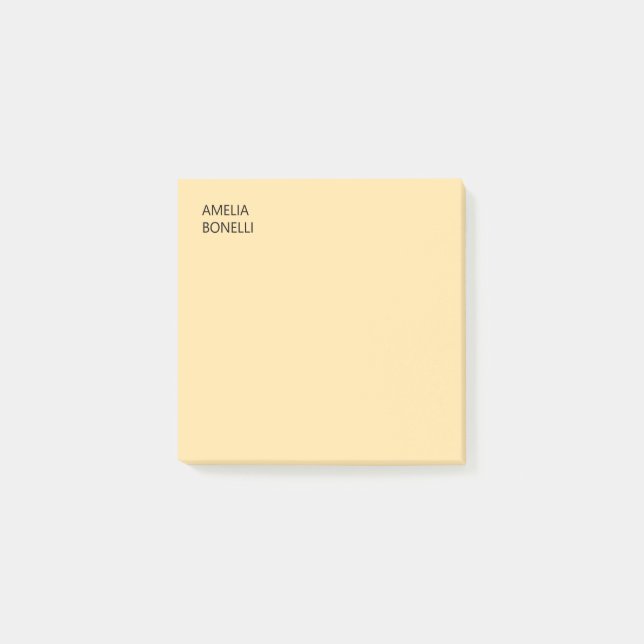 Bloco De Notas Own Name Modern Minimal Professional Plain Beige (Frente)