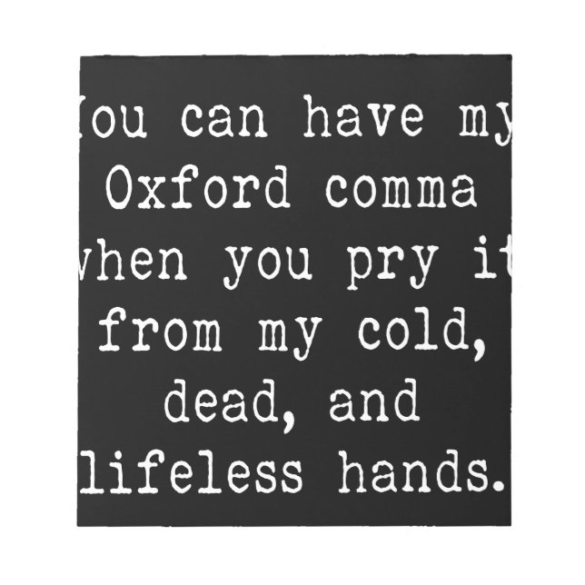 Bloco De Notas Oxford Comma (Frente)