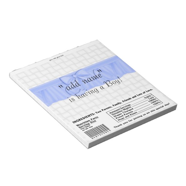 Bloco De Notas Pacote do Chá de fraldas Candy Bar Wrapper Party F (Inclinado)