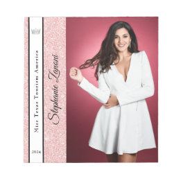 Bloco De Notas Pad de Autografo de Cinza com Brilho Dourado rosa