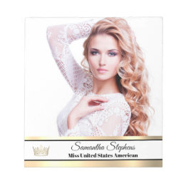 Bloco De Notas Pad de Autografo Shine Dourado