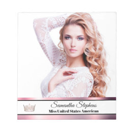 Bloco De Notas Pad de Autografo Shine rosa Dourado