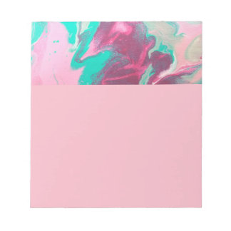 Bloco De Notas Pad de Nota de Abstrato Rosa e Aqua