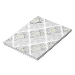BLOCO DE NOTAS PAD DE NOTA PERSONALIZÁVEL DO BUQUÊ DE DIA BRANCO