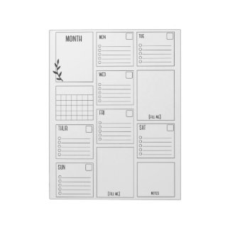 Bloco De Notas Pad do Planejador Limpo e Mínimo Diário para Fazer