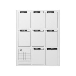 Bloco De Notas Pad do Planejador Semanal Limpo e Mínimo
