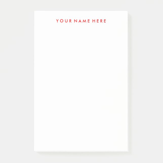 Bloco De Notas Pad do Stickie de Nota Personalizável em Vermelho (Frente)