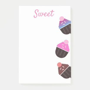 Bloco De Notas Padaria de Cupcakes Cobertura Doce Notas Post-it