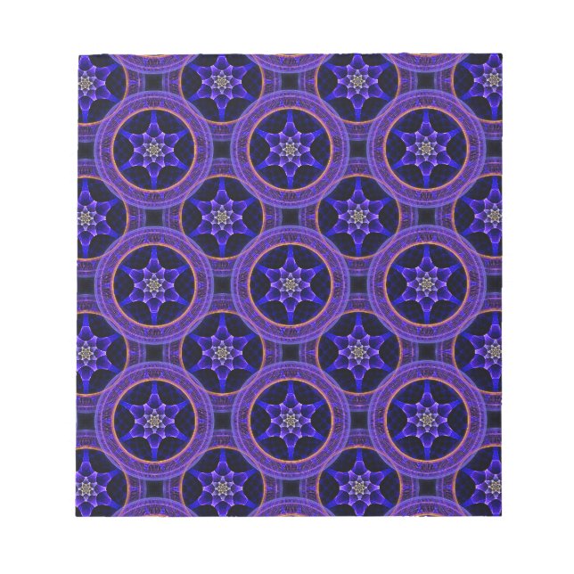 Bloco De Notas Padrão Abstrato Floral Moderno Boho Elegante #505 (Frente)