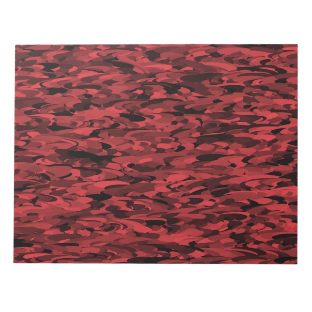Bloco De Notas Padrão Abstrato Preto Vermelho (Frente)