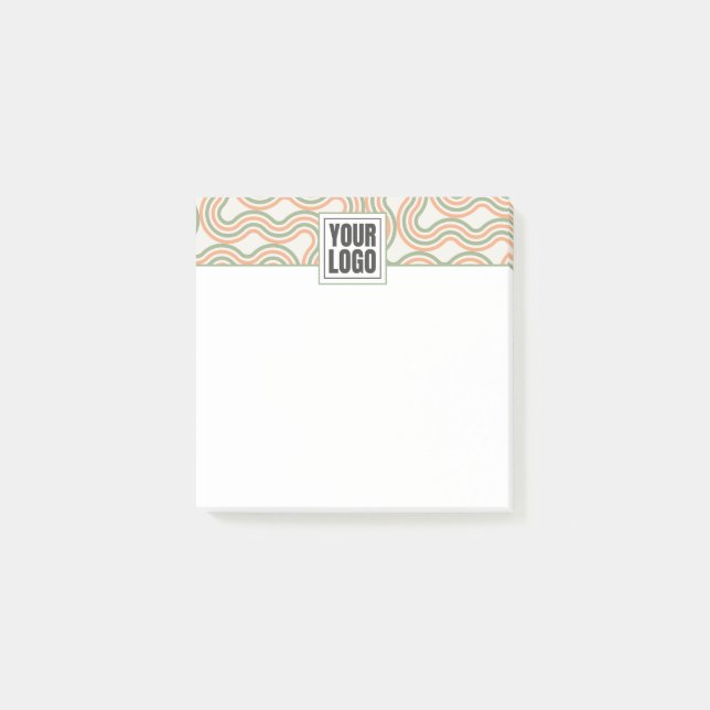 Bloco De Notas Padrão Abstrato Retro Ondulado de Negócios (Frente)