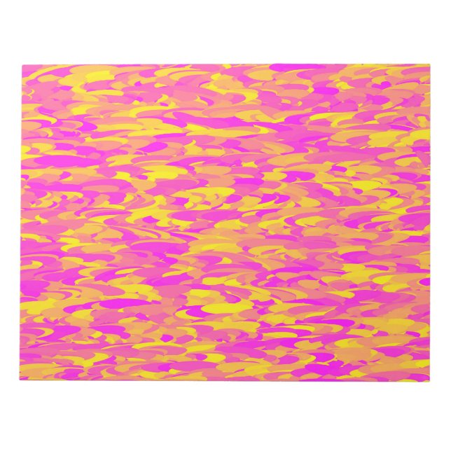 Bloco De Notas Padrão Abstrato Rosa Amarelo Laranja (Frente)
