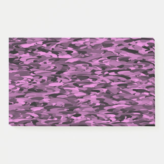 Bloco De Notas Padrão Abstrato Roxo Preto (Frente)