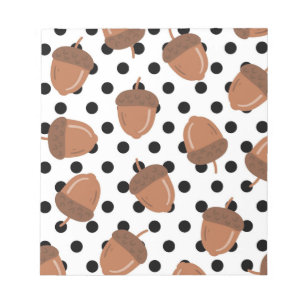 Bloco De Notas Padrão Acorn Black Dots Autumn Y2K