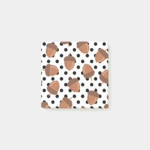 Bloco De Notas Padrão Acorn Black Dots Autumn Y2K