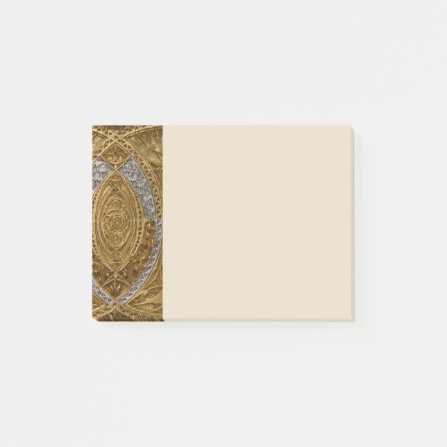 Bloco De Notas Padrão Art Déco Prata e Ouro (Frente)
