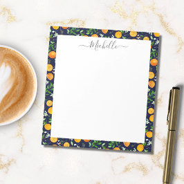 Bloco De Notas Padrão Botânico Floral de Citrus Summer