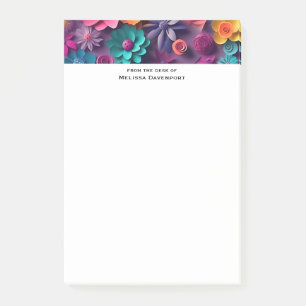 Bloco De Notas Padrão Colorido das Flores de Mola