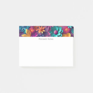 Bloco De Notas Padrão Colorido das Flores de Mola