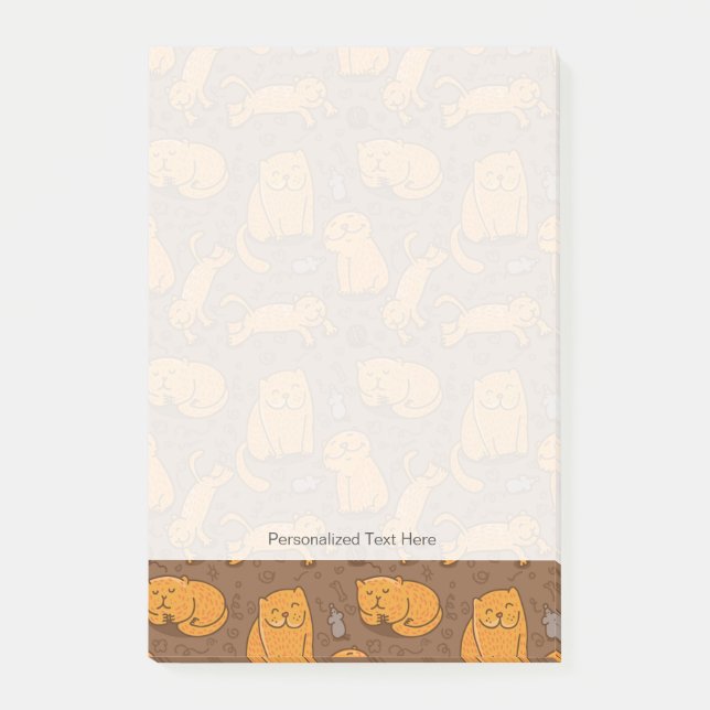 Bloco De Notas Padrão Com Gatos (Frente)