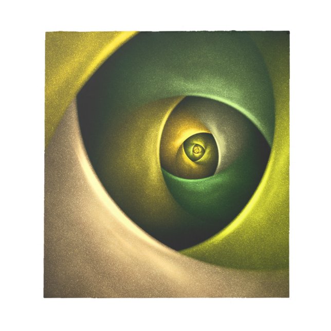 Bloco De Notas Padrão de Abstrato de Arte Floral Moderna Verde #2 (Frente)