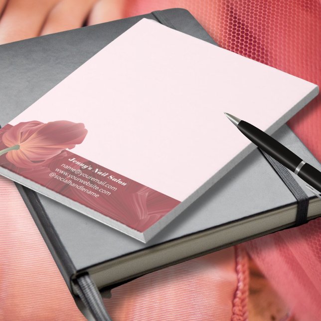 Bloco De Notas Padrão de Abstrato de Tulipas Vermelhas Elegante N (Criador carregado)