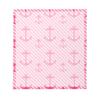 Bloco De Notas Padrão de Âncora Rosa