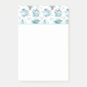 Bloco De Notas Padrão de Aquarela das Baleias Náuticas Cóticas