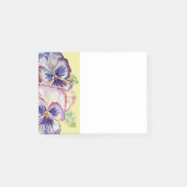 Bloco De Notas Padrão de Aquarela Pansy no Rosa e no Amarelo Páli
