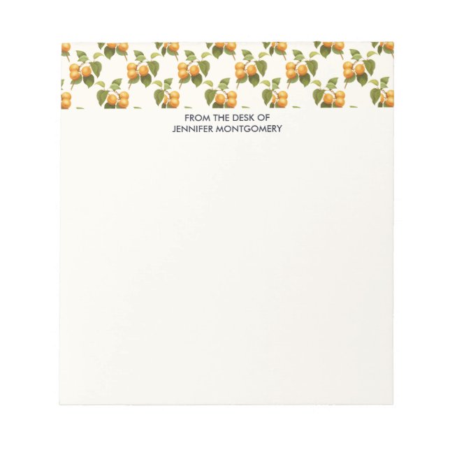 Bloco De Notas Padrão de Aquarelas Laranja Vintage (Frente)