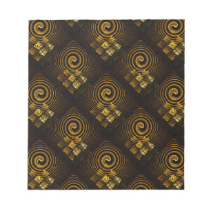 Bloco De Notas Padrão de Arte Abstrata Boho Elegante Moderno Dour