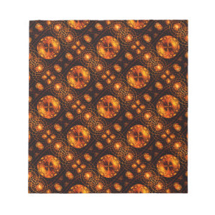 Bloco De Notas Padrão de Arte Abstrata Boho Moderno Elegante Dour