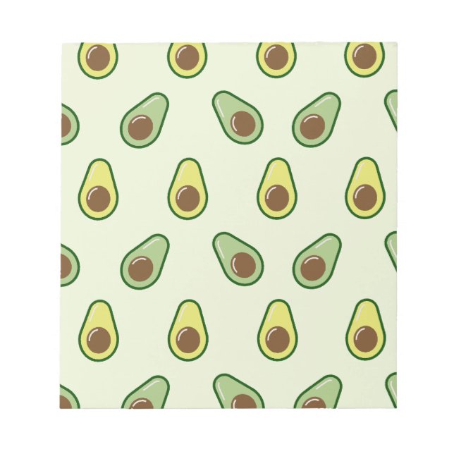Bloco De Notas Padrão de Avocado Cute (Frente)