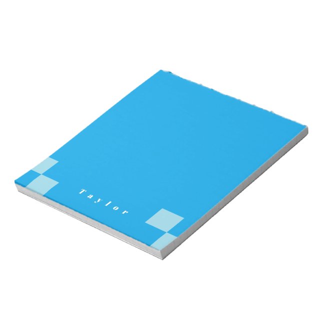 Bloco De Notas Padrão de blocos quadrados azuis-escuros e claros (Invertido)