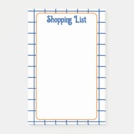 Bloco De Notas Padrão de Boho de Grade Laranja Azul de Lista de c