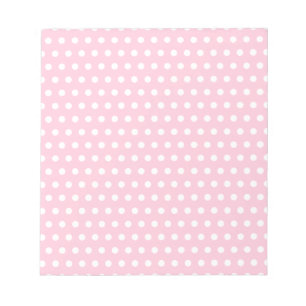 Bloco De Notas Padrão de bolinhas rosa e branco.