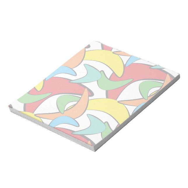 Bloco De Notas Padrão de Boomerang Retroativo Multicolor (Invertido)