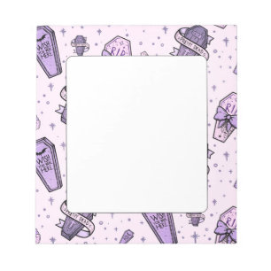 Bloco De Notas Padrão de caixões do Gótico de Pastel