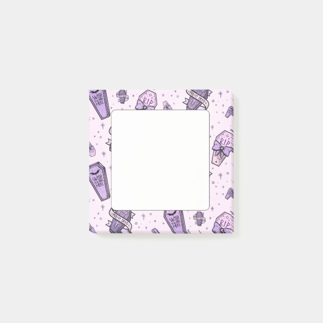 Bloco De Notas Padrão de caixões do Gótico de Pastel (Frente)