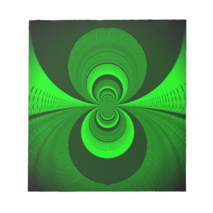 Bloco De Notas Padrão de caleidoscópio verde brilhante abstrato