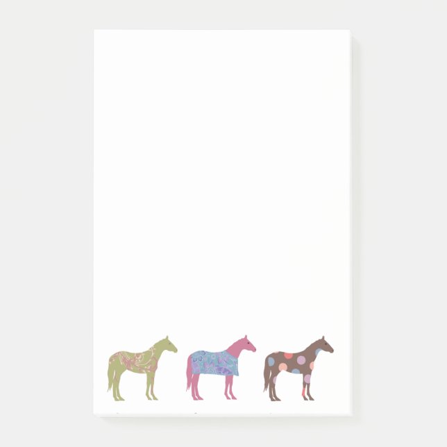 Bloco De Notas Padrão de Cavalo Colorido (Frente)