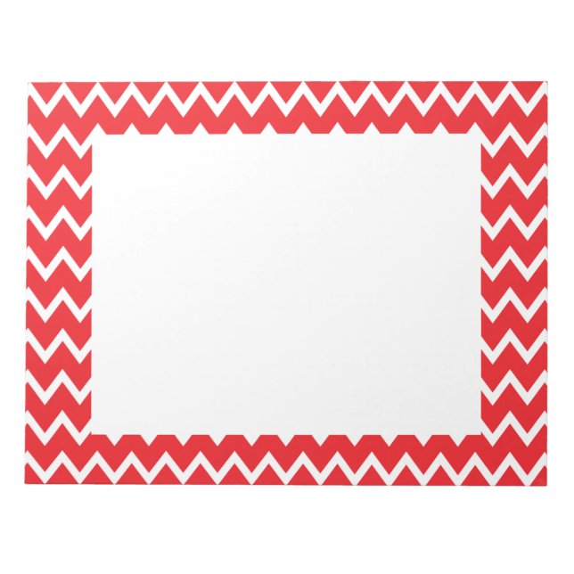 Bloco De Notas Padrão de Chevron Vermelho e Branco (Frente)