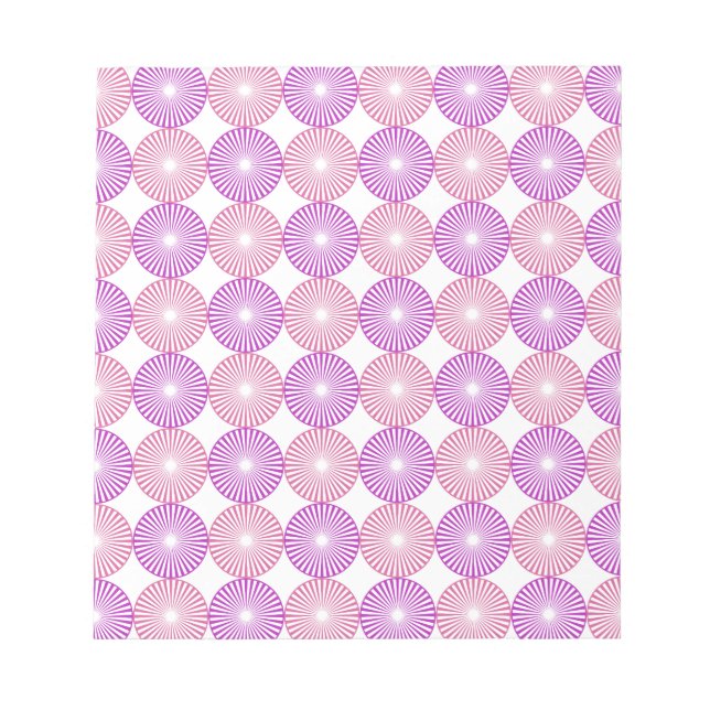 Bloco De Notas Padrão de círculos rosa e roxo (Frente)