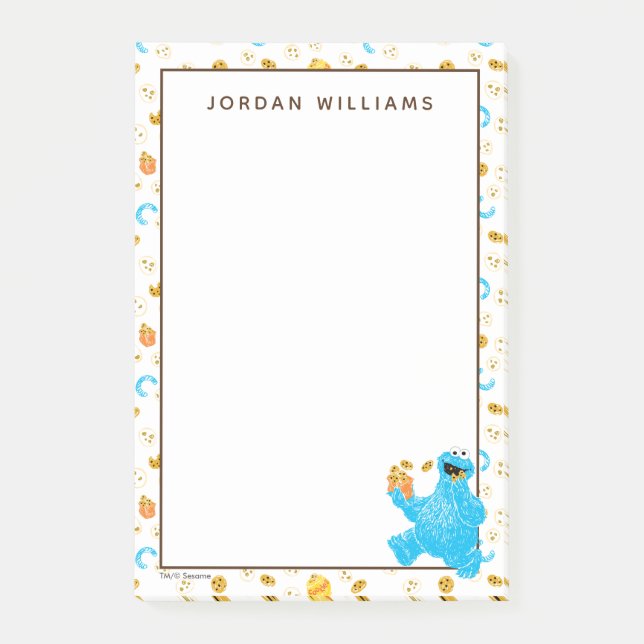 Bloco De Notas Padrão de Cookie do Monstro dos Biscoitos com Giz  (Frente)