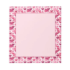 Bloco De Notas Padrão de Corações Rosa - Tema do Dia dos Namorado
