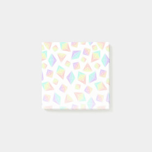 Bloco De Notas Padrão de Cristais Arco-Íris de Pastel