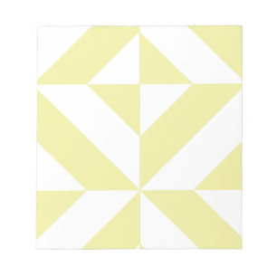 Bloco De Notas Padrão de Cubo de Deco Geométrico Amarelo Pálido