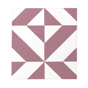 Bloco De Notas Padrão de Cubo de Deco Geométrico de Plum